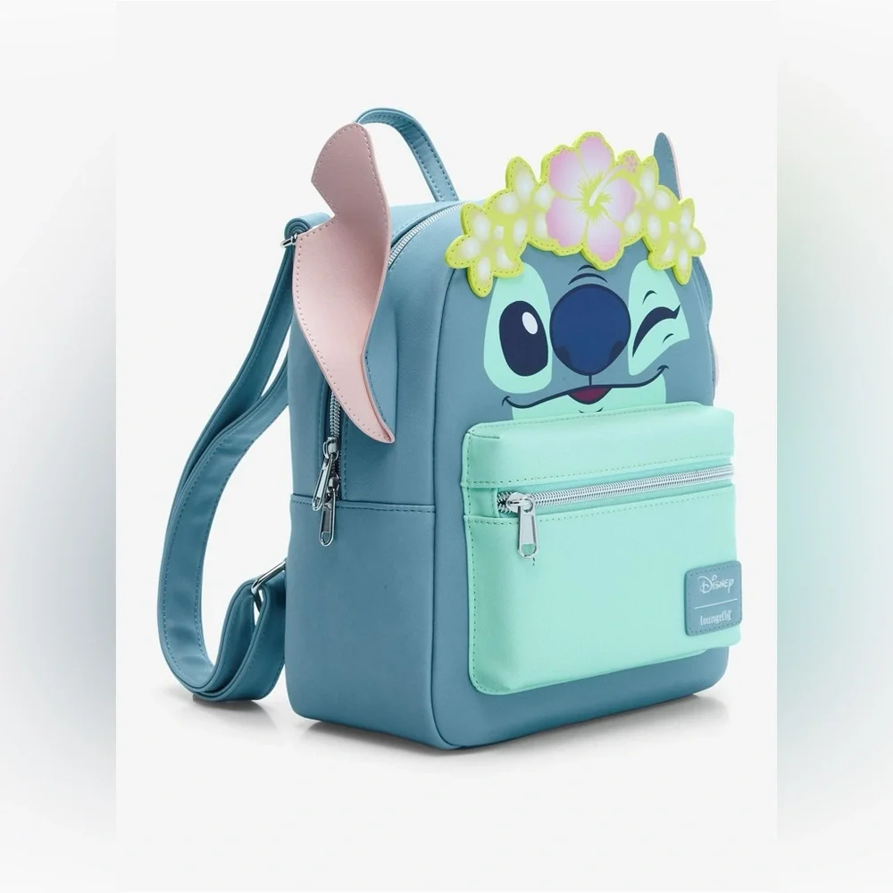 Loungefly Disney Stitch Flower Crown Figural Mini Backpack NWT